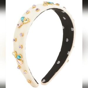 Lele Sadoughi Crystal Bloom Bessette Headband Cream And Multicolor Crystals